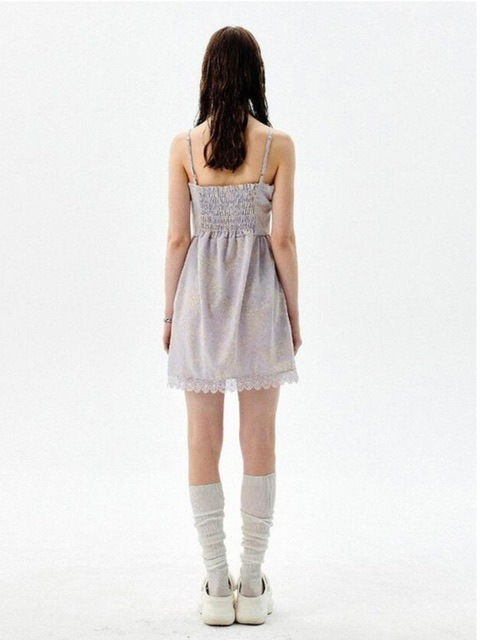 【running high】LACE POINT SLEEVELESS MINI DRESS