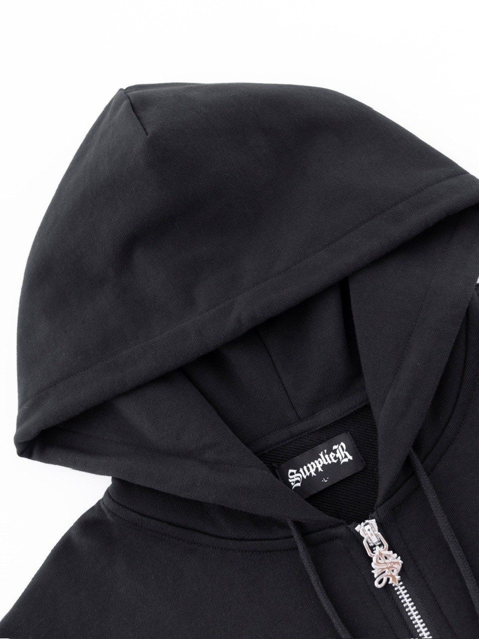 SUPPLIER】2-Tone Rhinestone Cross Zip Hoodie | OUR BRAND
