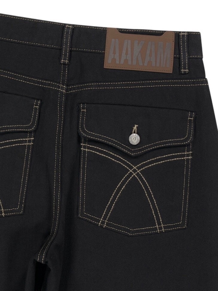 【AAKAM】Western Studded Denim Pants AAKAM】Western Studded Cotton Pants | OUR BRAND,AAKAM