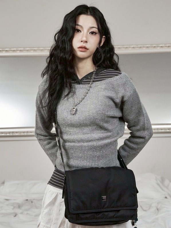 【BLACK PURPLE】Cattus half twist necklace