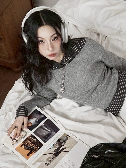 【BLACK PURPLE】Cattus half twist necklace