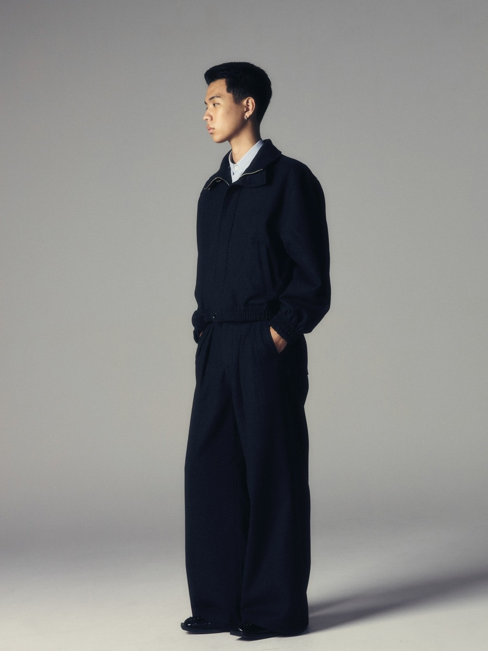 【CS】two tuck wool wide trousers