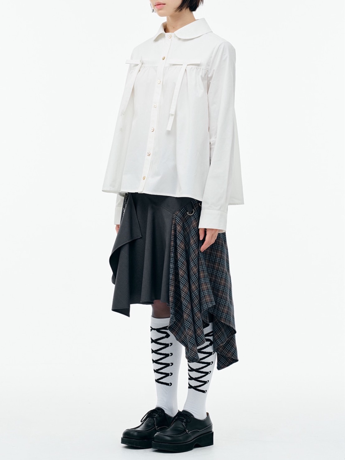 【TUOMIO】LAYERED ASYMMETRIC SKIRT / 【トゥオミオ】レイヤードアシンメトリースカート