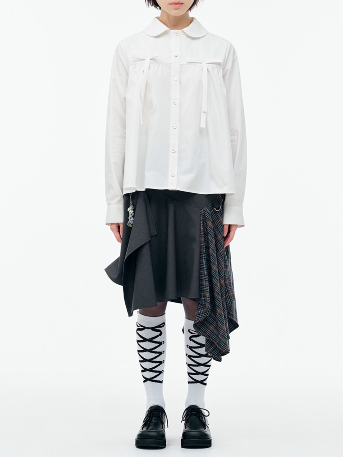 TUOMIO】LAYERED ASYMMETRIC SKIRT / 【トゥオミオ】レイヤード