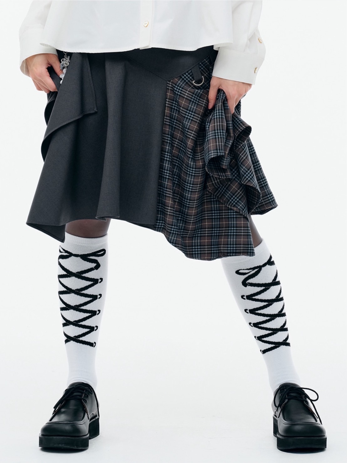 【TUOMIO】LAYERED ASYMMETRIC SKIRT / 【トゥオミオ】レイヤードアシンメトリースカート