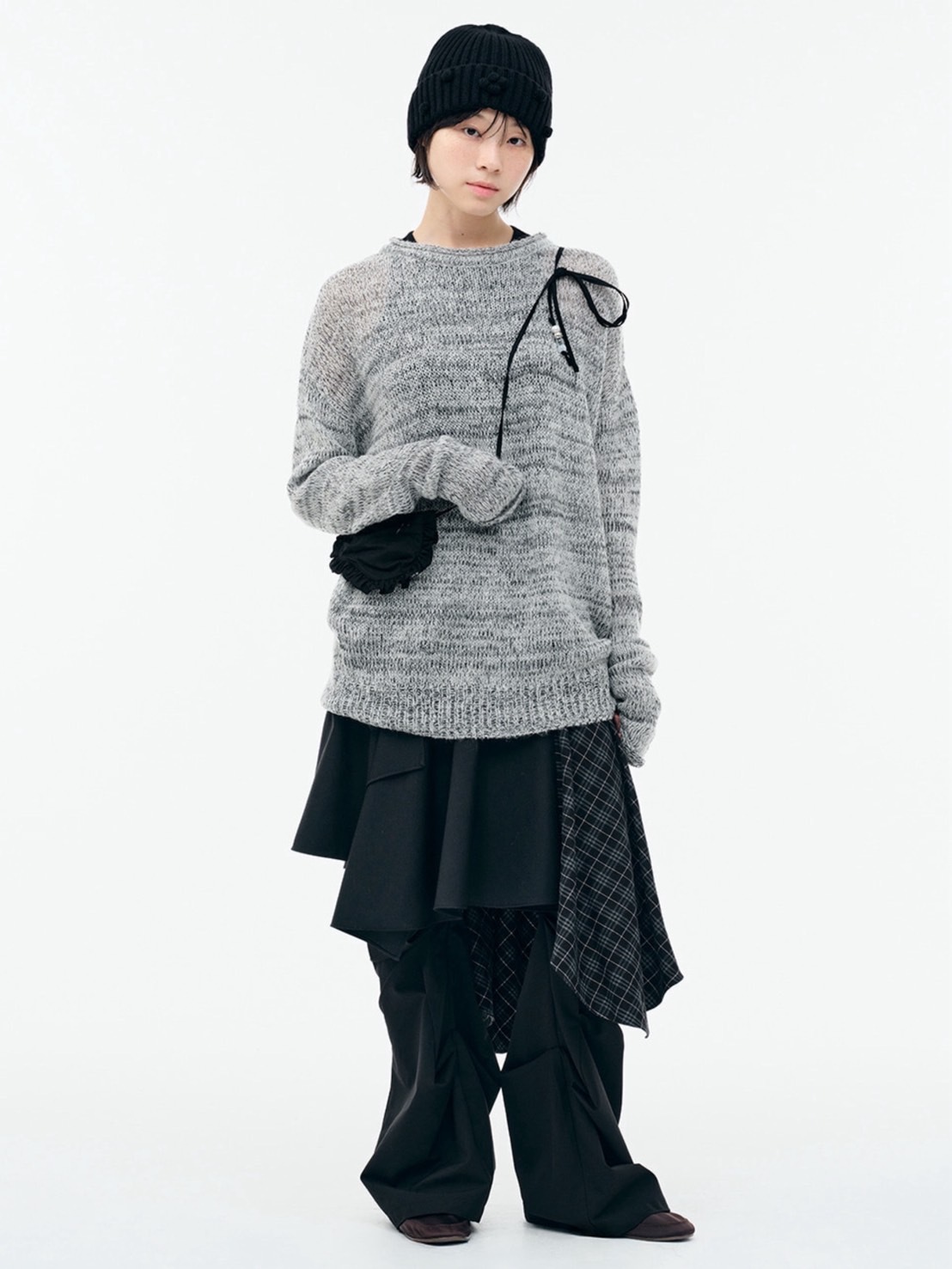 【TUOMIO】LAYERED ASYMMETRIC SKIRT / 【トゥオミオ】レイヤードアシンメトリースカート