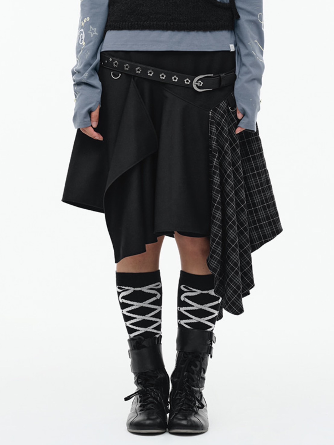 【TUOMIO】LAYERED ASYMMETRIC SKIRT / 【トゥオミオ】レイヤードアシンメトリースカート