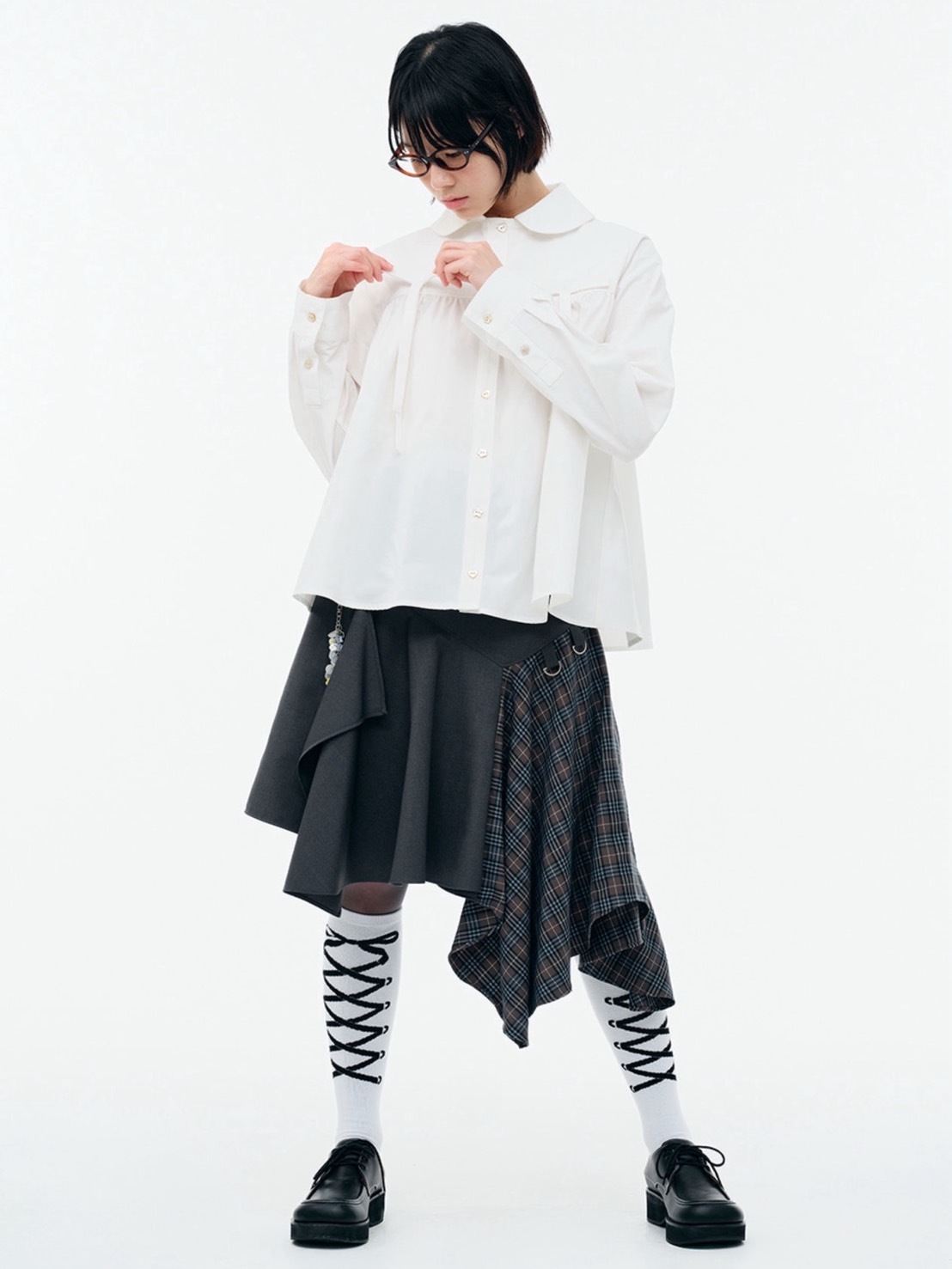 【TUOMIO】LAYERED ASYMMETRIC SKIRT / 【トゥオミオ】レイヤードアシンメトリースカート