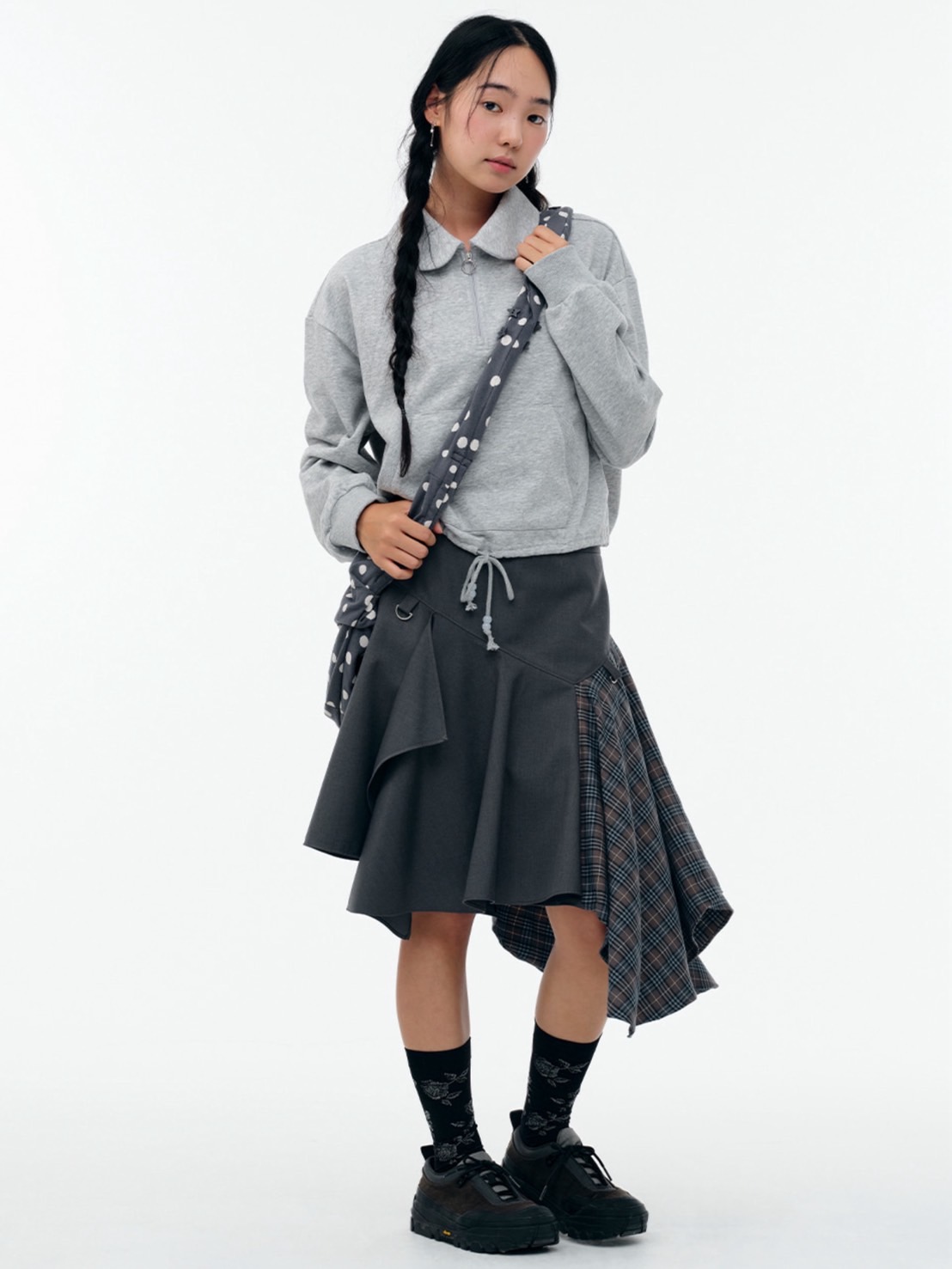 TUOMIO】LAYERED ASYMMETRIC SKIRT / 【トゥオミオ】レイヤード