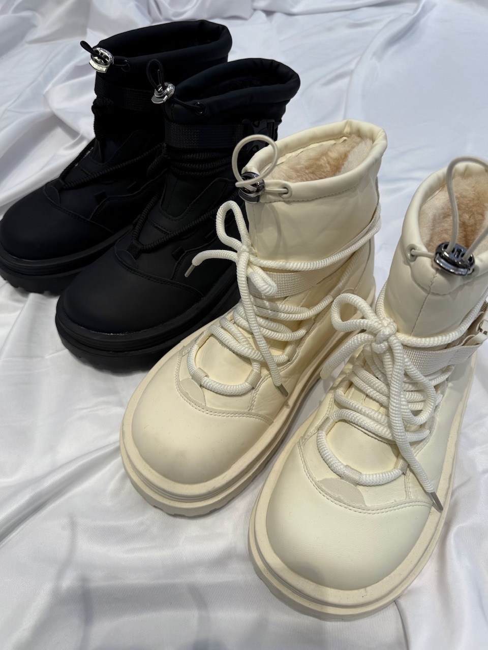 受注制【Nerd out XU】 round puffer boots / 【ナードアウトエックスユー】ラウンドパフブーツ (2color)