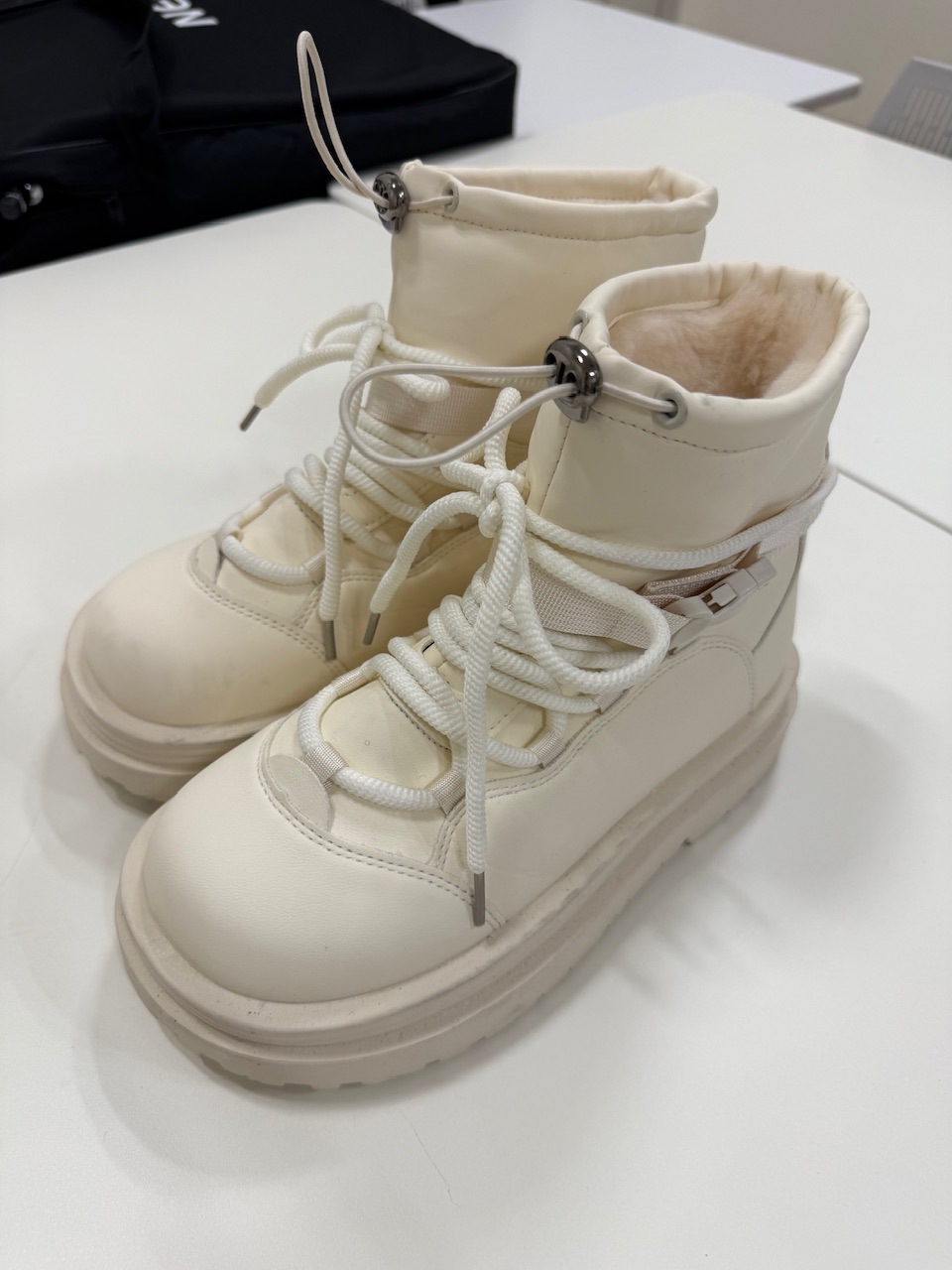 受注制【Nerd out XU】 round puffer boots / 【ナードアウトエックスユー】ラウンドパフブーツ (2color)