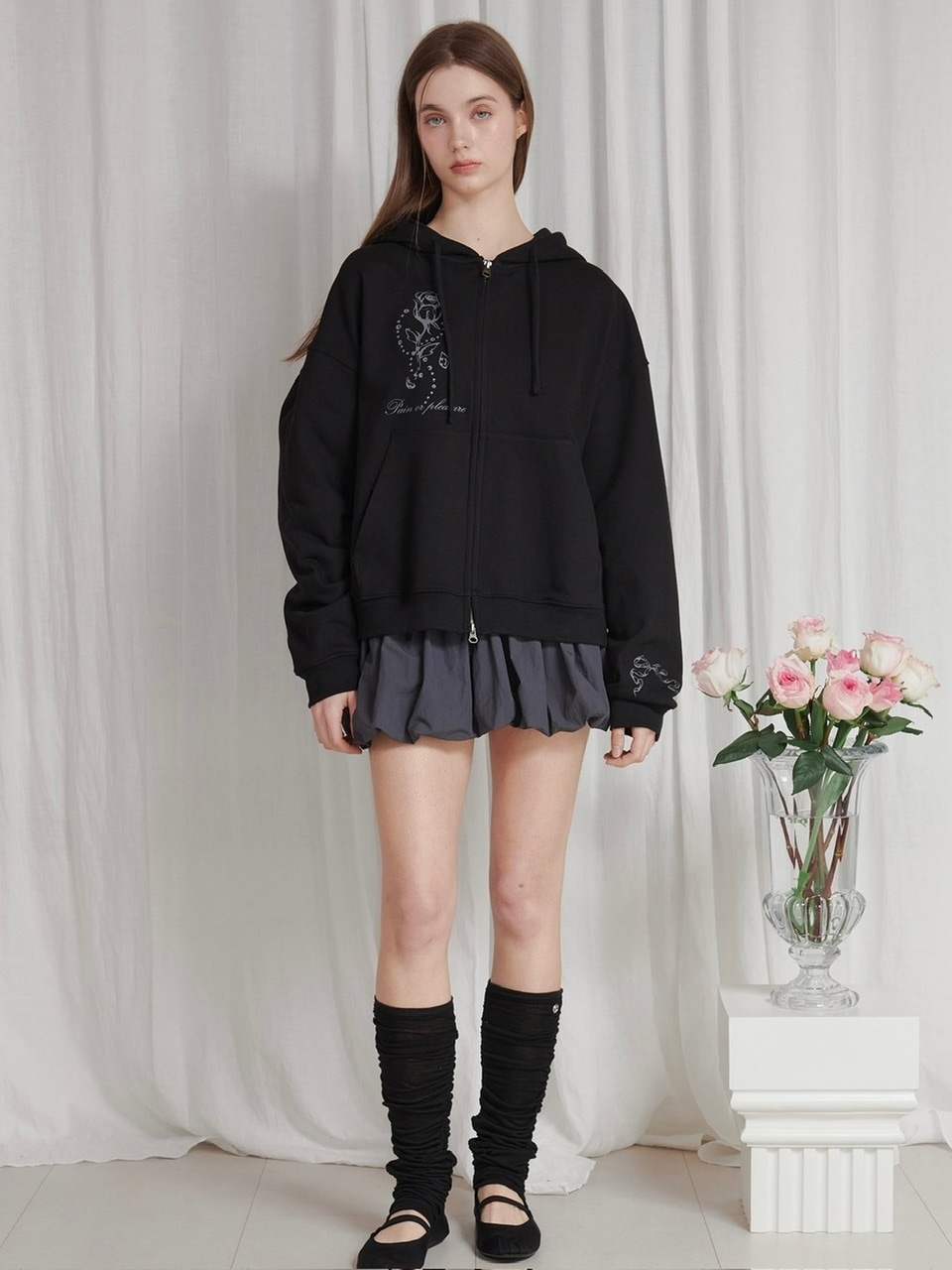 PAIN OR PLEASURE】ROSE 2WAY HOOD ZIP UP | OUR BRAND,PAIN OR