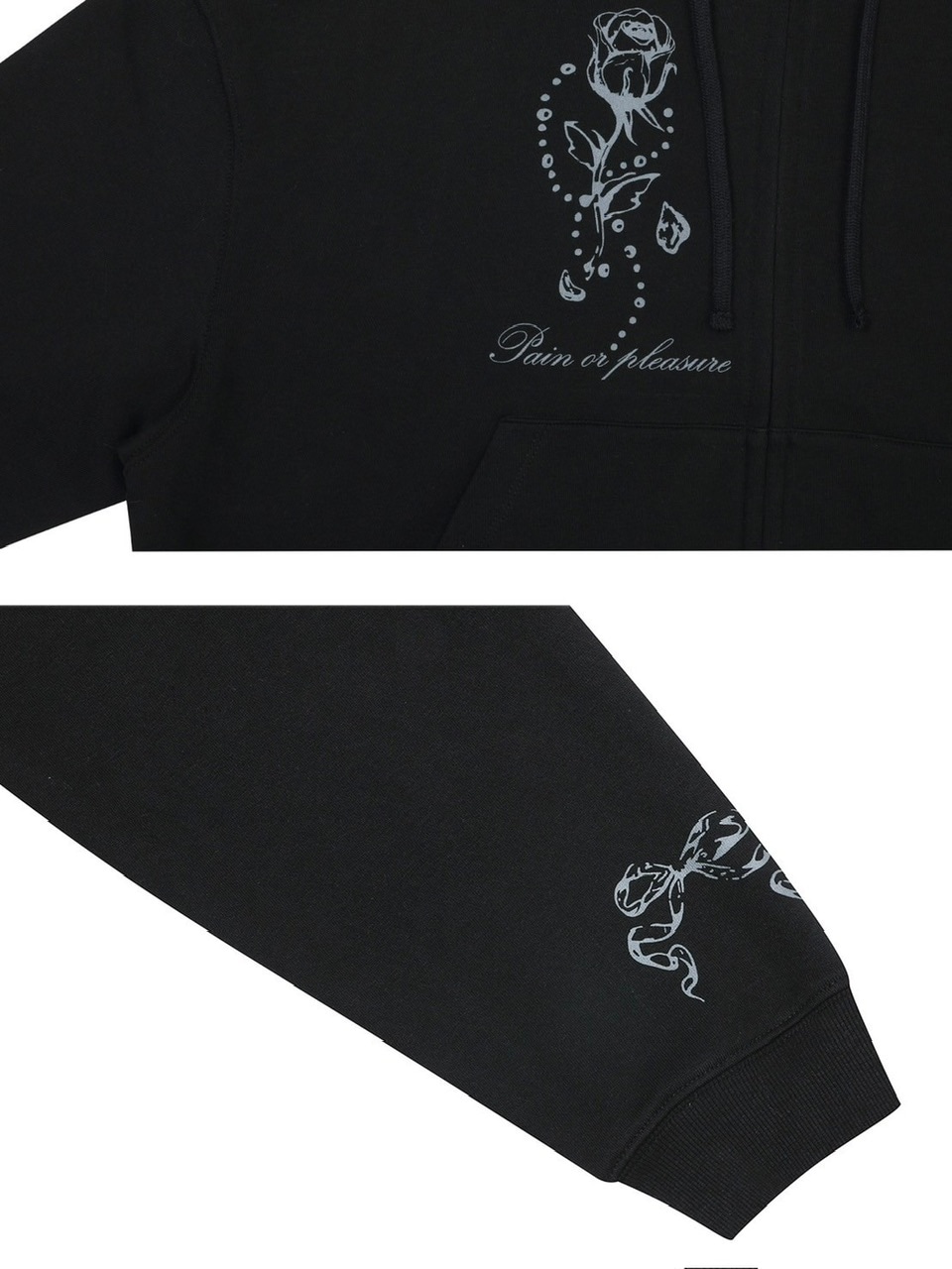 アウターその他 PAIN OR PLEASURE ROSE 2WAY HOOD ZIP UP charcoal PP24SSJP01CH PAIN OR PLEASURE】24SS ROSE 2WAY HOOD ZIP UP (PAIN OR