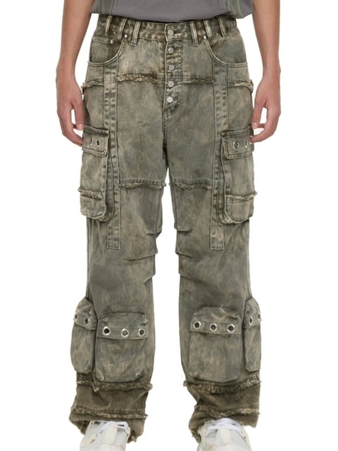 【The Boy Has No Patience】 デニム The Boy Has No Patience】DESTRUCTION DENIM BLUE CAMOUFLAGE