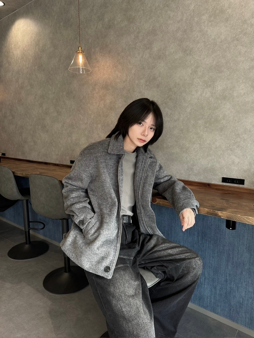 LUV CODE】whisker wash denim wide pants | OUR BRAND,LUV CODE