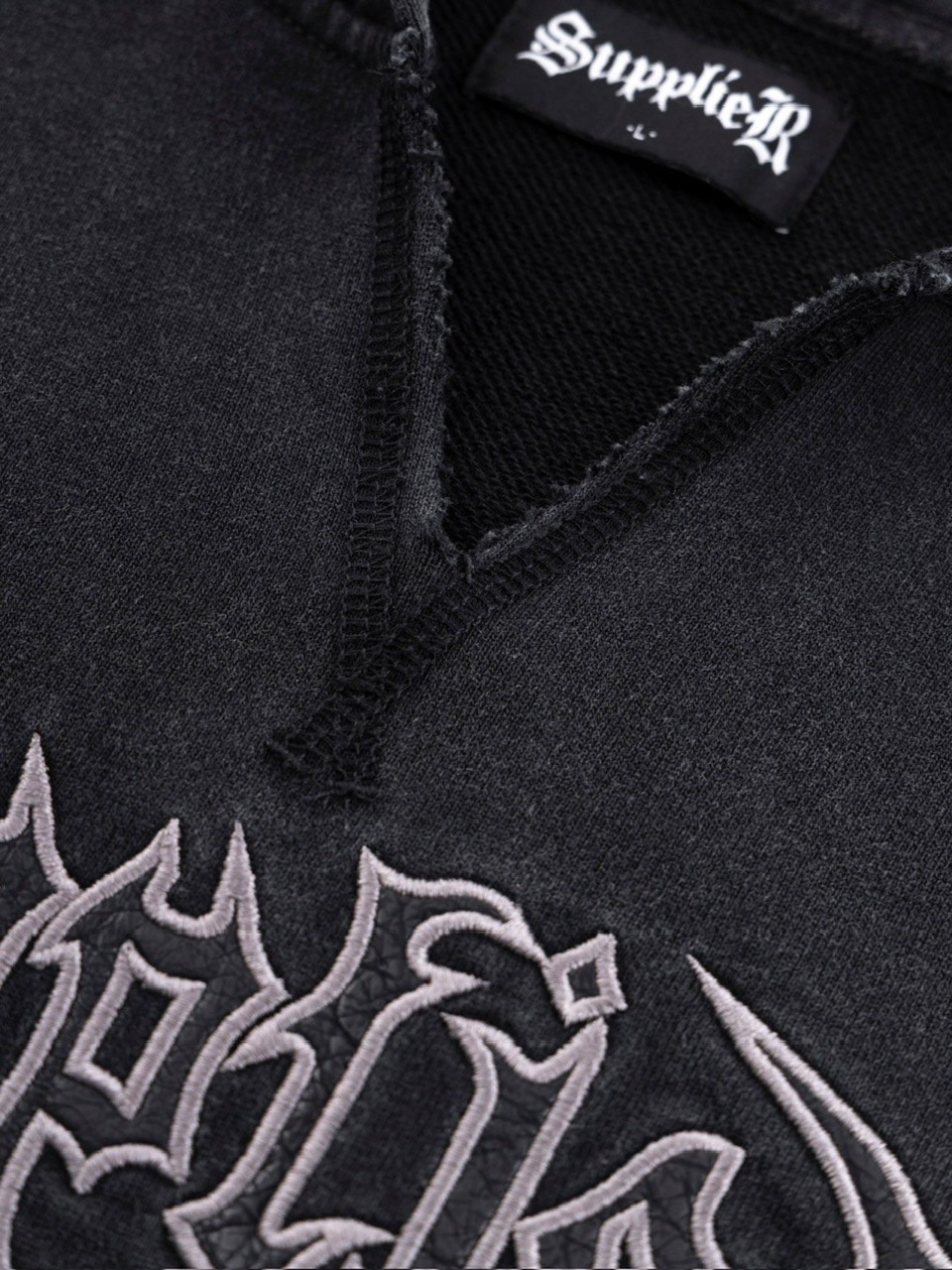 SUPPLIER】Tribal Leather Patch Zip Hoodie | OUR BRAND