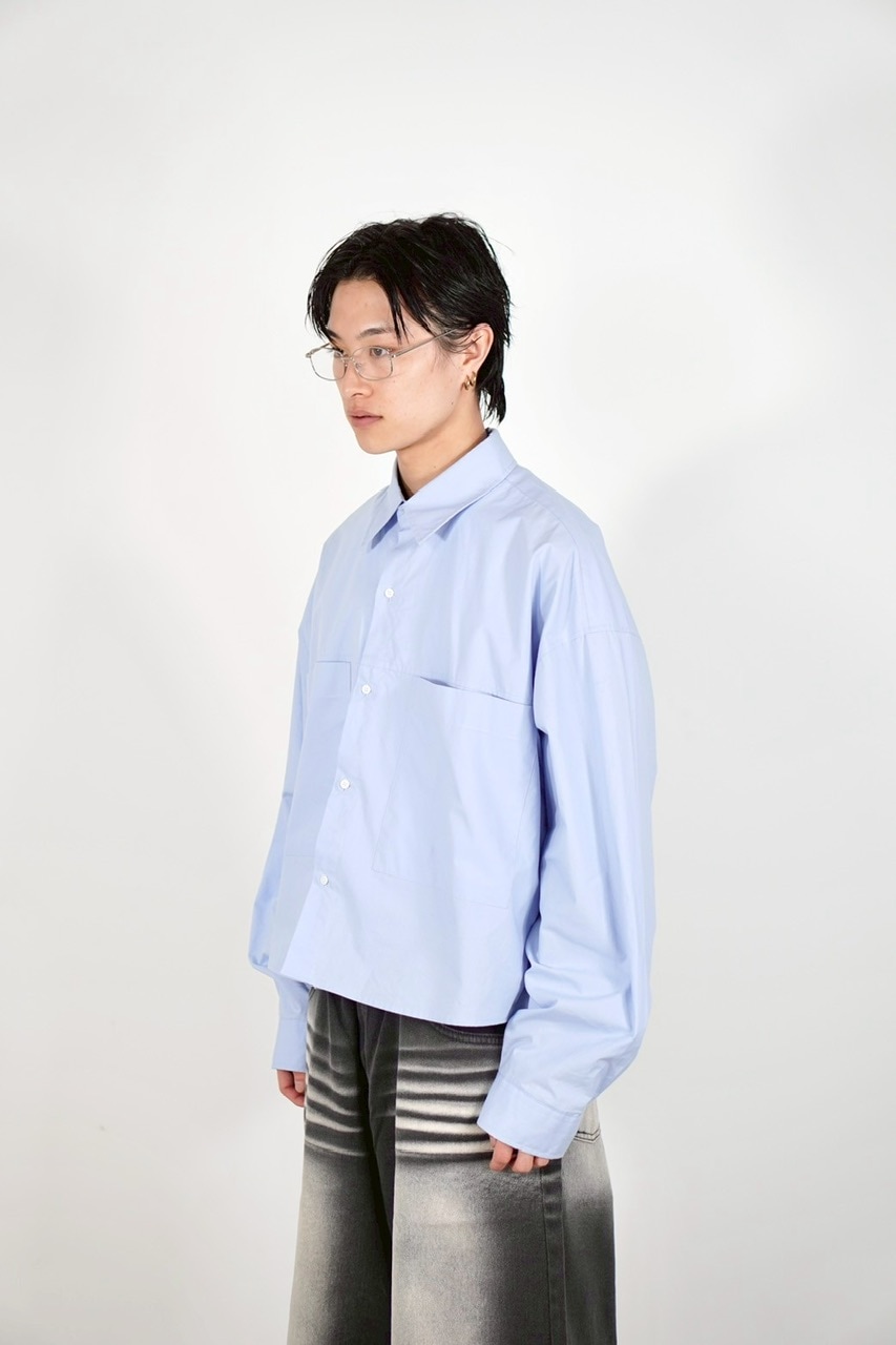 Chikashitsu +】cotton cropped shirt (2color) / 【チカシツプラス