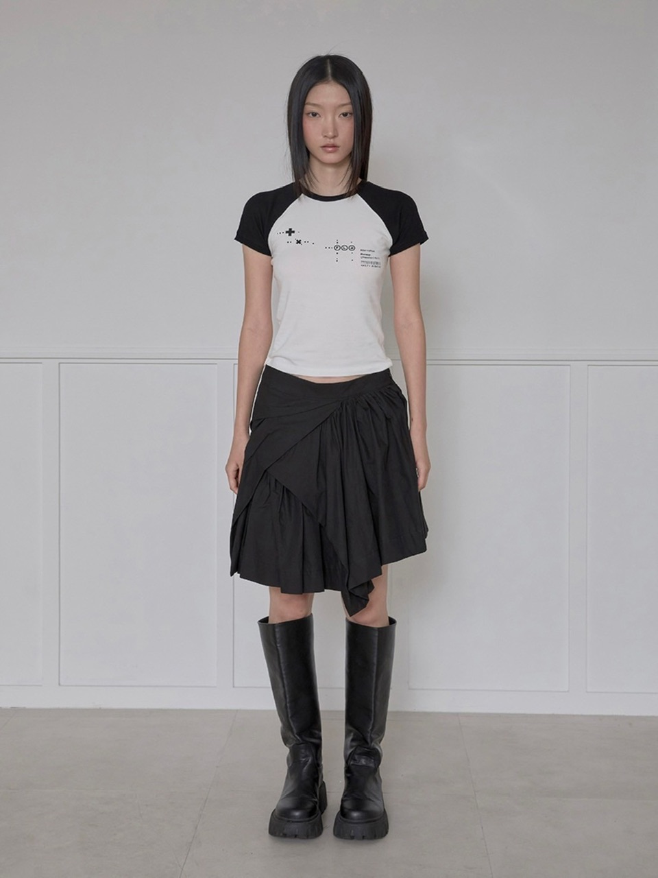 LEVAR ♥ Gradation Layered Skirt /追跡付 FLAREUP】Asymmetrical Draped Layered Skirt | OUR BRAND