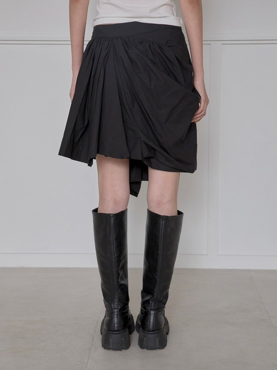 【PRENDA】 LAYERED FLARE SKIRT /追跡付 FLAREUP】Asymmetrical Draped Layered Skirt | OUR BRAND
