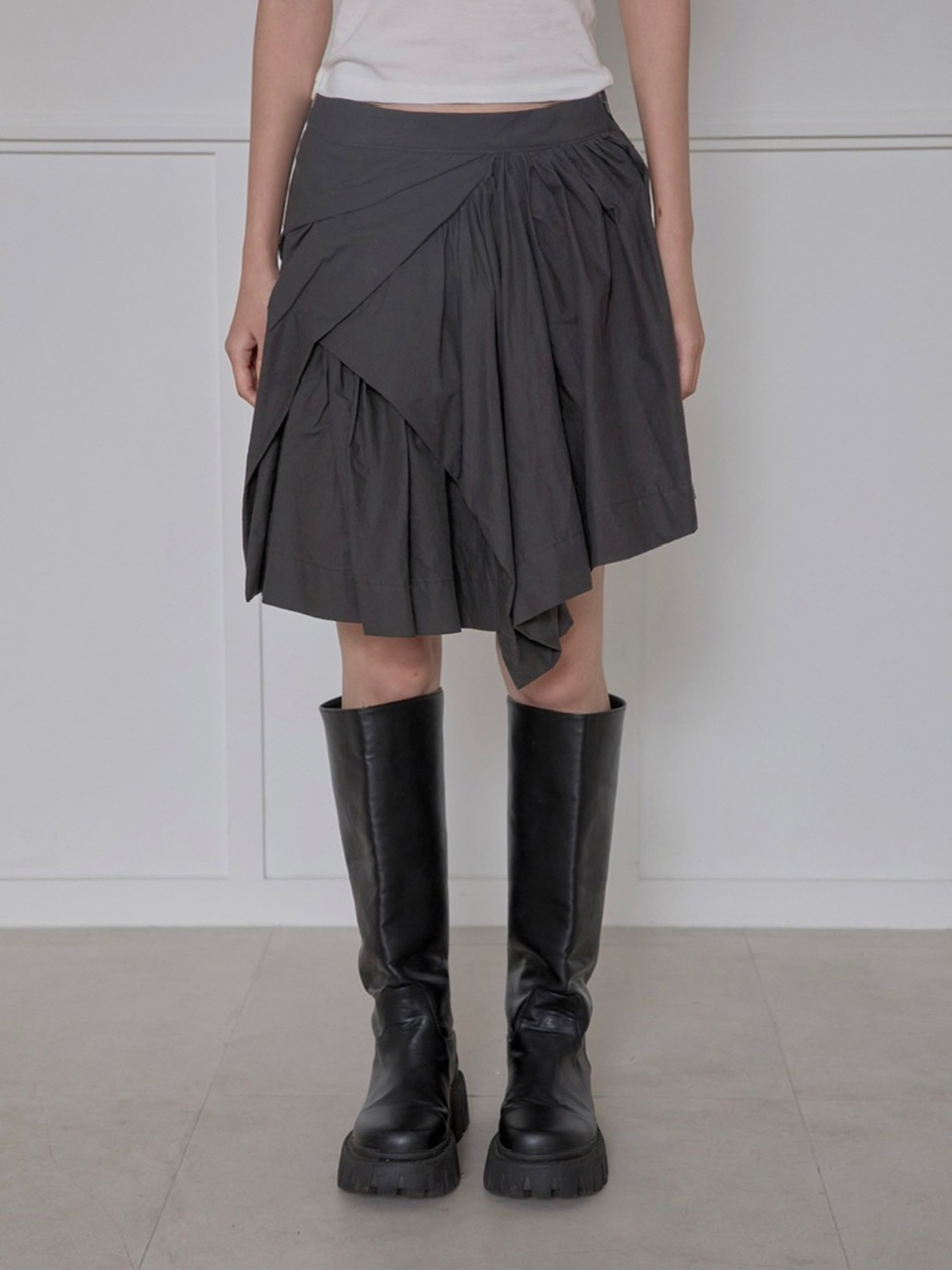 LEVAR ♥ Gradation Layered Skirt /追跡付 FLAREUP】Asymmetrical Draped Layered Skirt | OUR BRAND