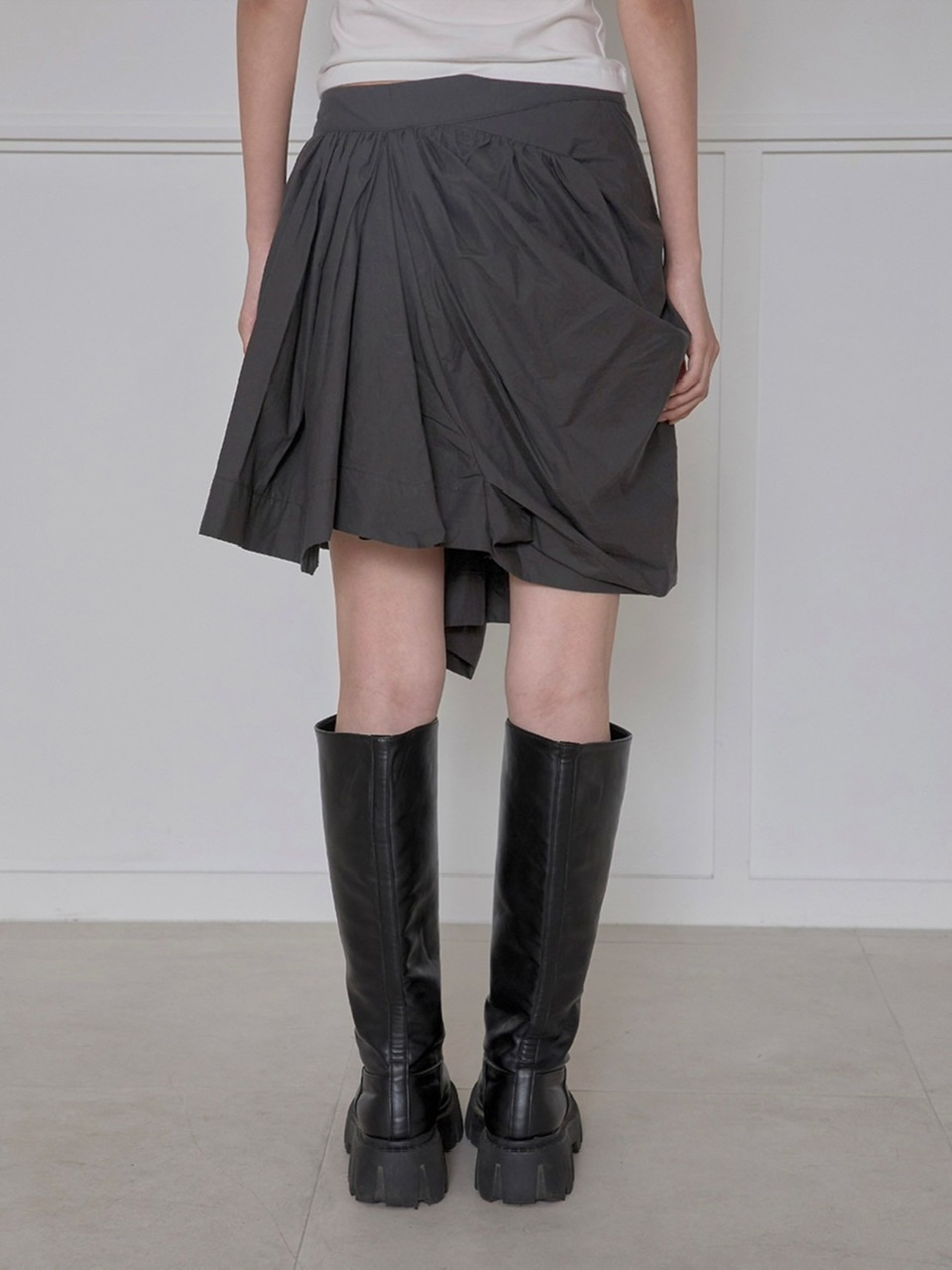 スカート FLAREUP 2.Drape Layered Maxi Skirt FLAREUP】Asymmetrical Draped Layered Skirt | OUR BRAND