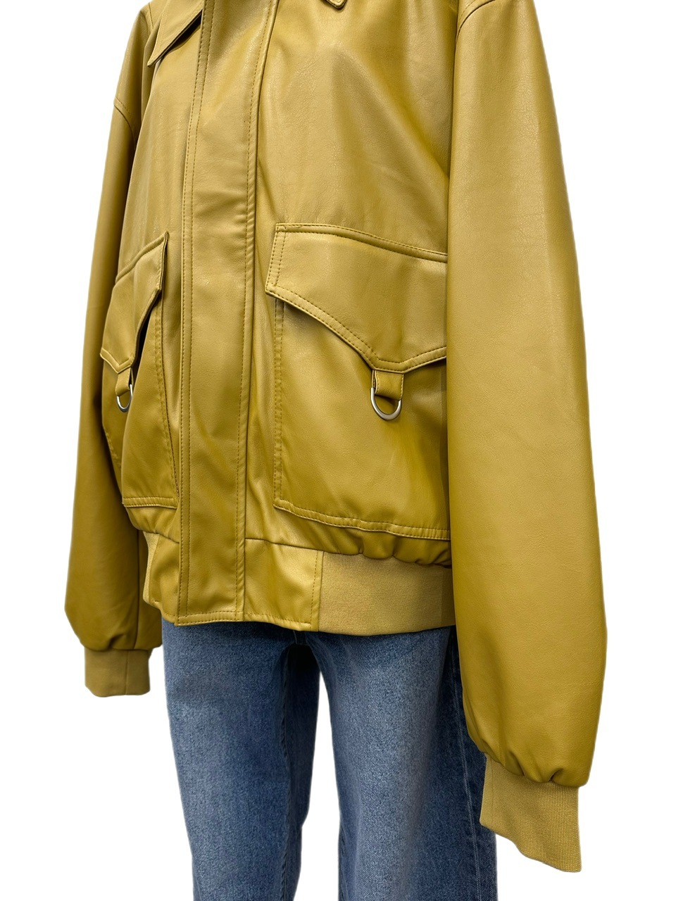 大阪店WEB限定【Chikashitsu +】double pocket leather jumper (3color 
