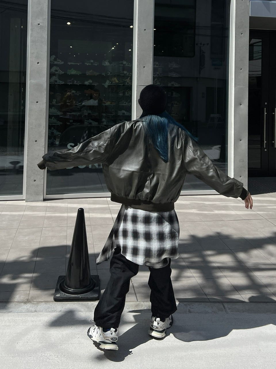大阪店WEB限定【Chikashitsu +】double pocket leather jumper