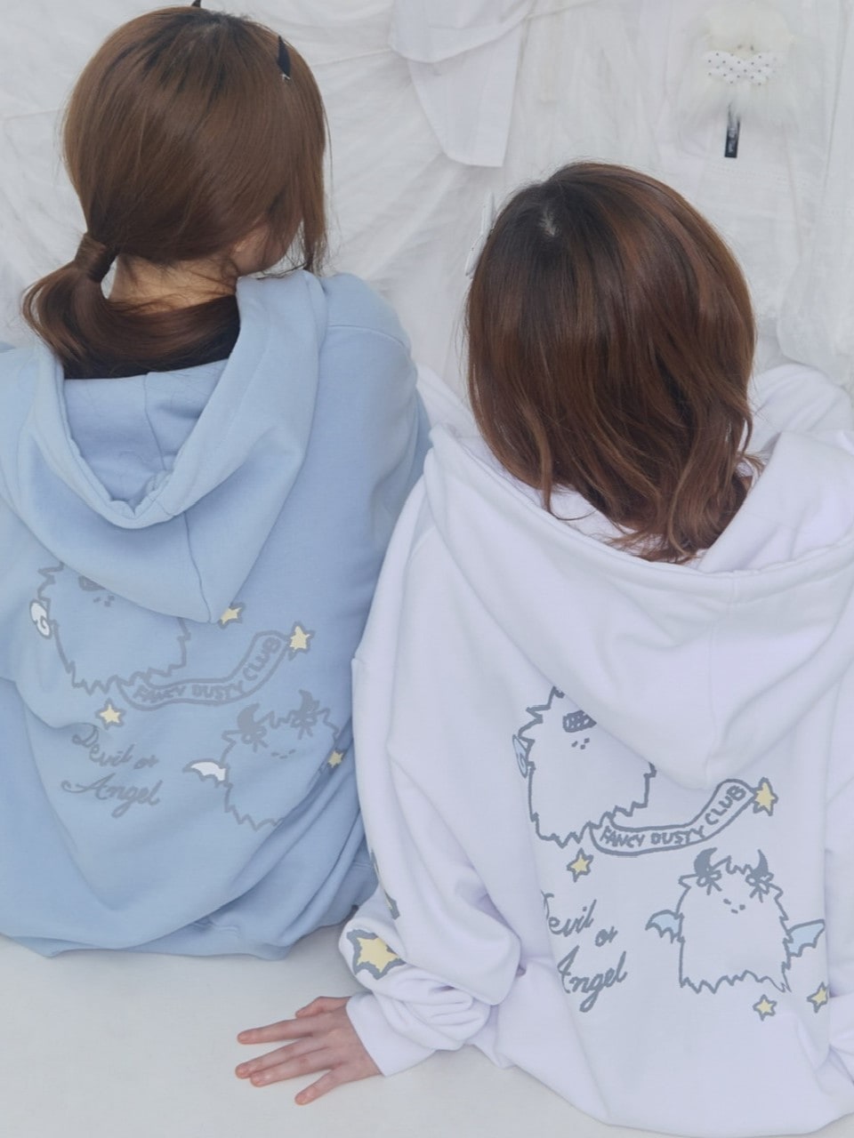 FANCY X DUSTY】DEVIL & ANGEL PRINTED HOODED ZIP-UP