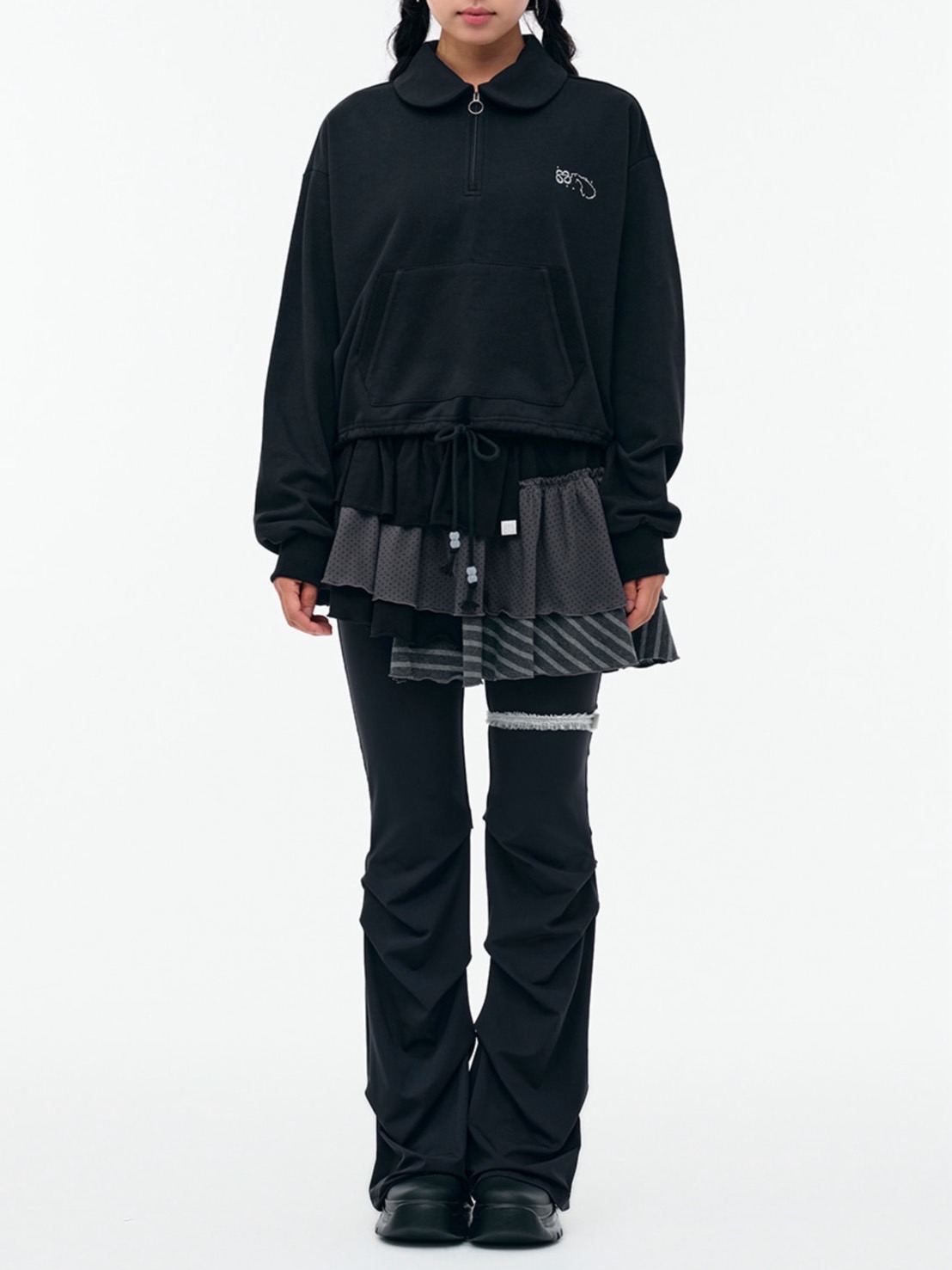 【TUOMIO】BANDED LAYERED SKIRT / 【トゥオミオ】バンディッドレイヤードスカート