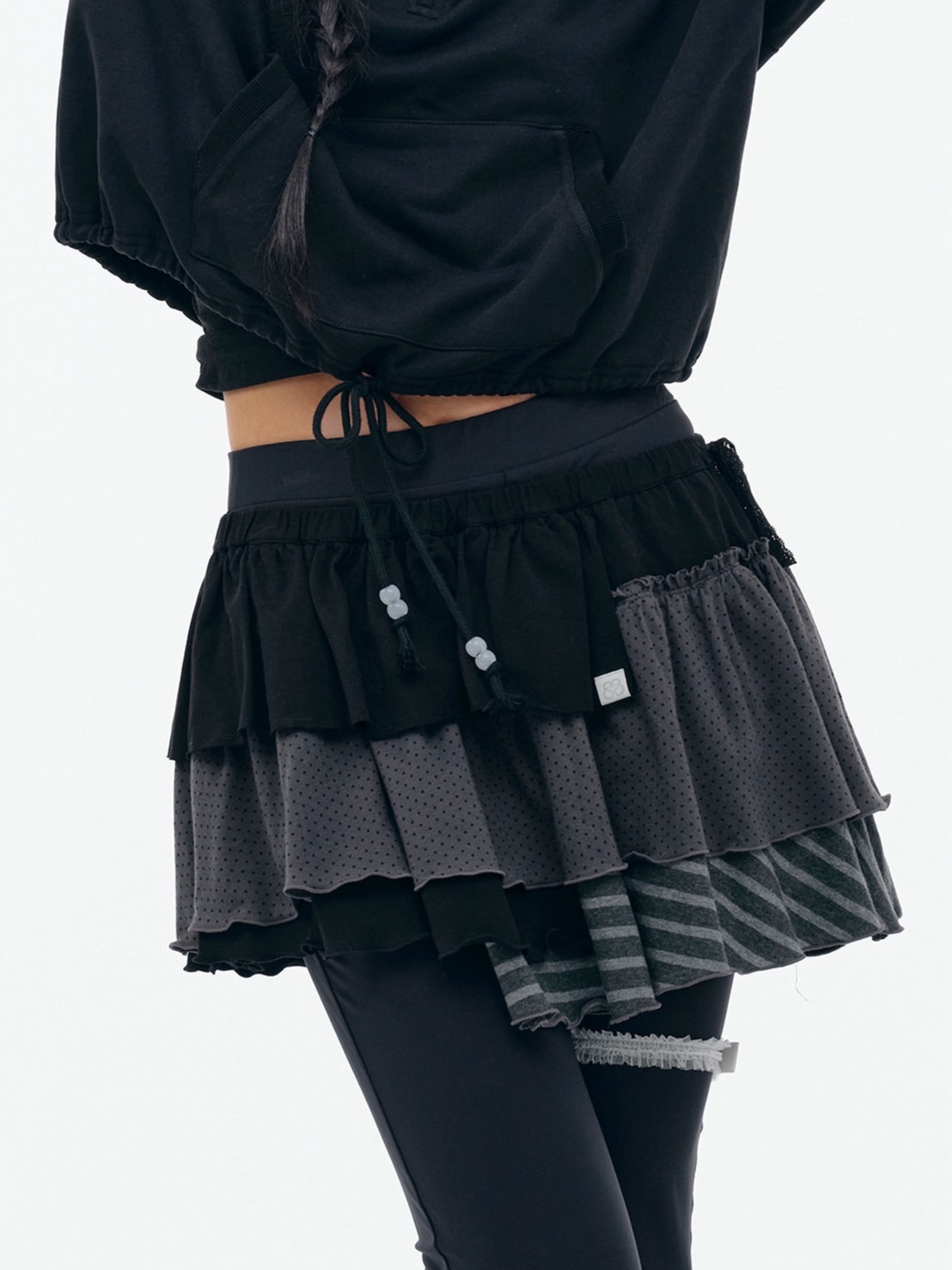 【TUOMIO】BANDED LAYERED SKIRT / 【トゥオミオ】バンディッドレイヤードスカート