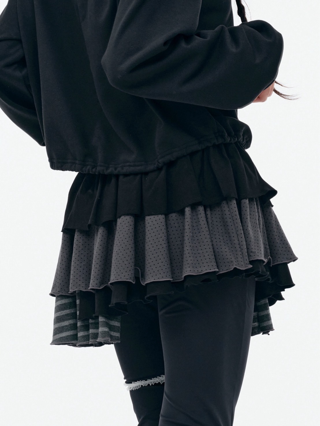 【TUOMIO】BANDED LAYERED SKIRT / 【トゥオミオ】バンディッドレイヤードスカート