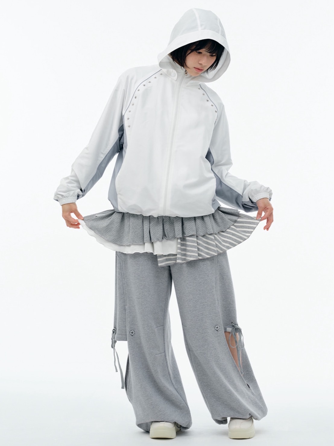 【TUOMIO】BANDED LAYERED SKIRT / 【トゥオミオ】バンディッドレイヤードスカート