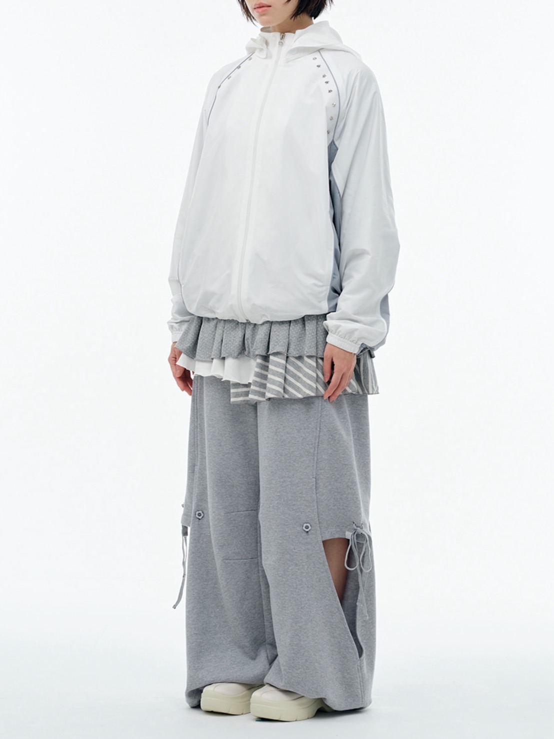 【TUOMIO】BANDED LAYERED SKIRT / 【トゥオミオ】バンディッドレイヤードスカート