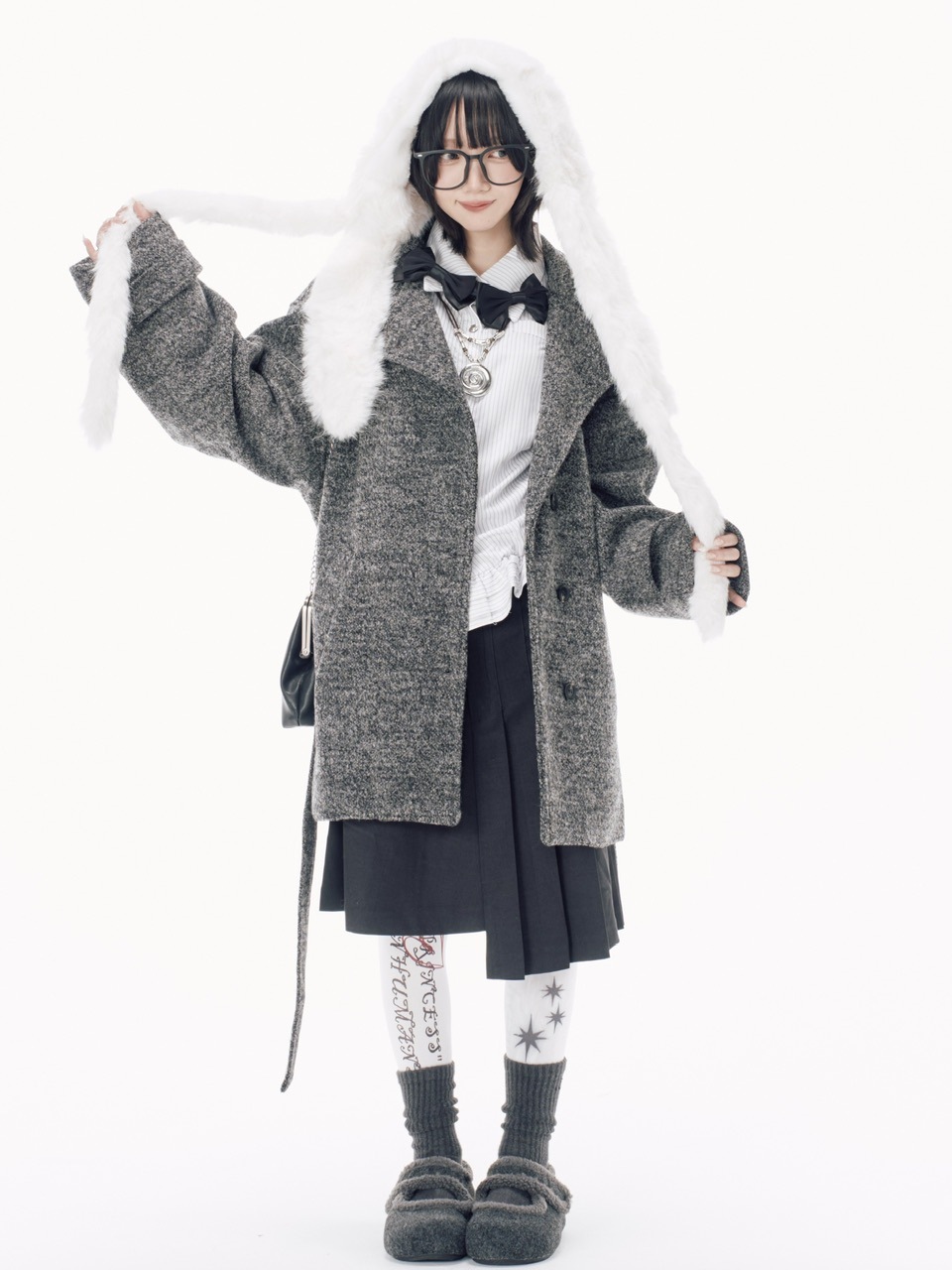 【Nerd out XU】stand collar over coat / 【ナードアウトエックスユー】スタンドカラーオーバーコート