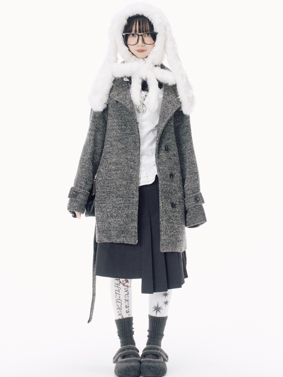 【Nerd out XU】stand collar over coat / 【ナードアウトエックスユー】スタンドカラーオーバーコート