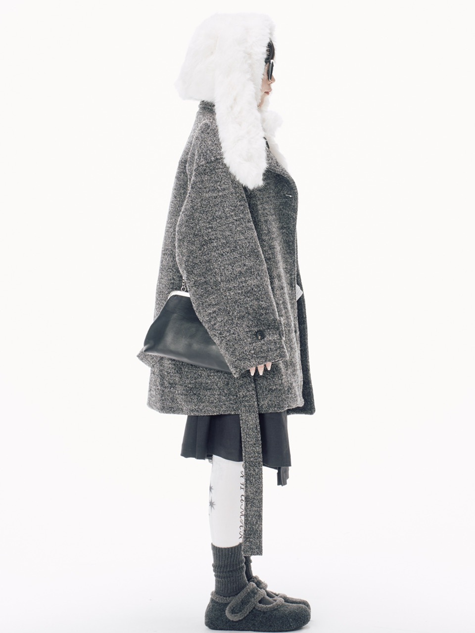 【Nerd out XU】stand collar over coat / 【ナードアウトエックスユー】スタンドカラーオーバーコート