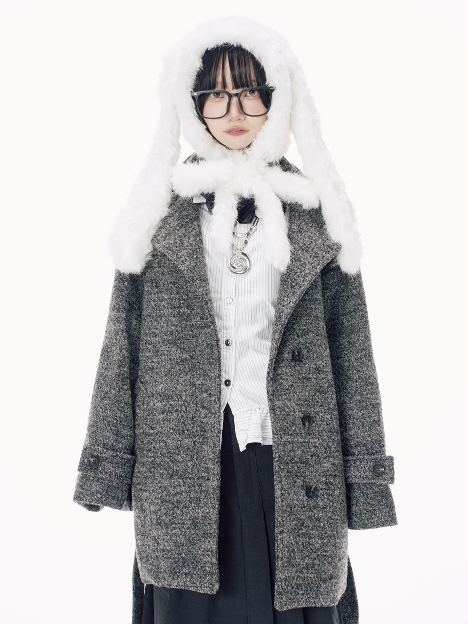 【Nerd out XU】stand collar over coat / 【ナードアウトエックスユー】スタンドカラーオーバーコート