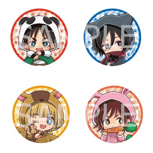 【予約 12/02 発送予定】 進撃の巨人 缶バッジ (ケモミミパーカー)BOX A ※BOX販売 グッズ