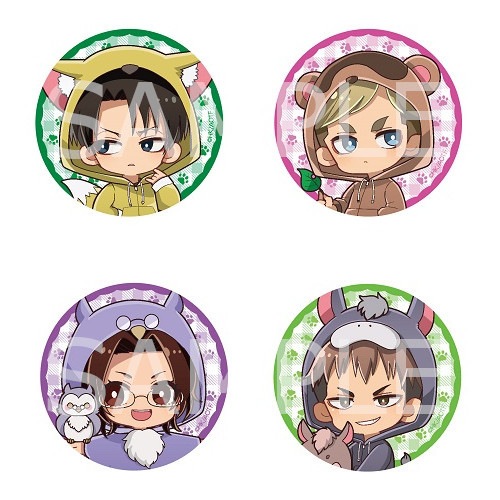 【予約 12/02 発送予定】 進撃の巨人 缶バッジ (ケモミミパーカー)BOX B ※BOX販売 グッズ