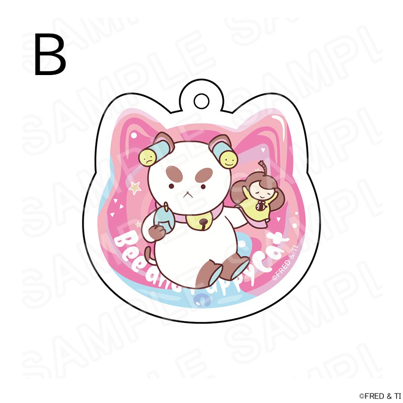ビーとパピーキャット アクリルキーホルダー（猫型）Ｂ グッズ