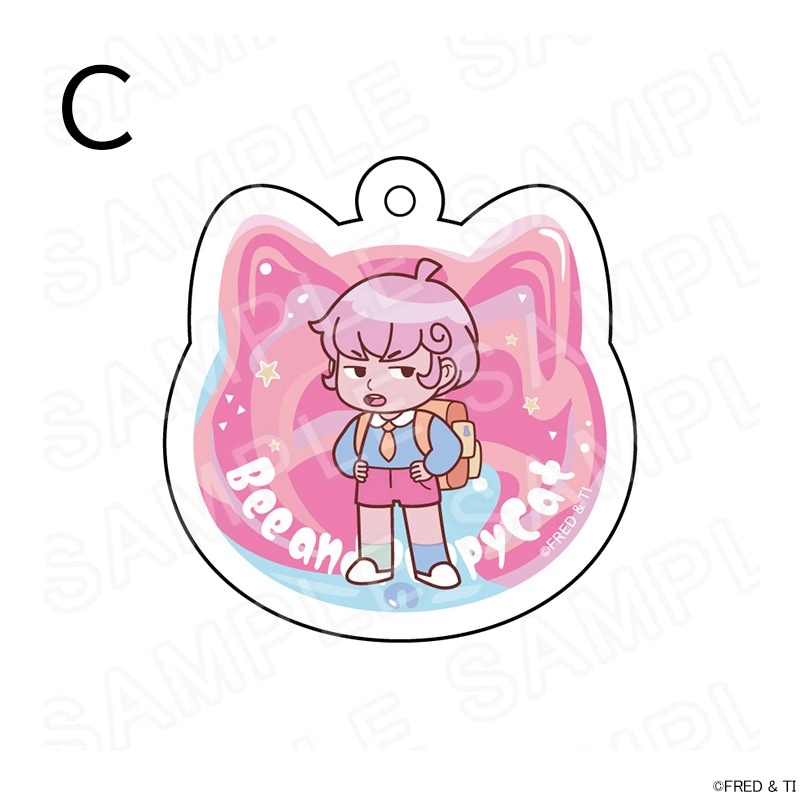 ビーとパピーキャット アクリルキーホルダー（猫型）Ｃ グッズ