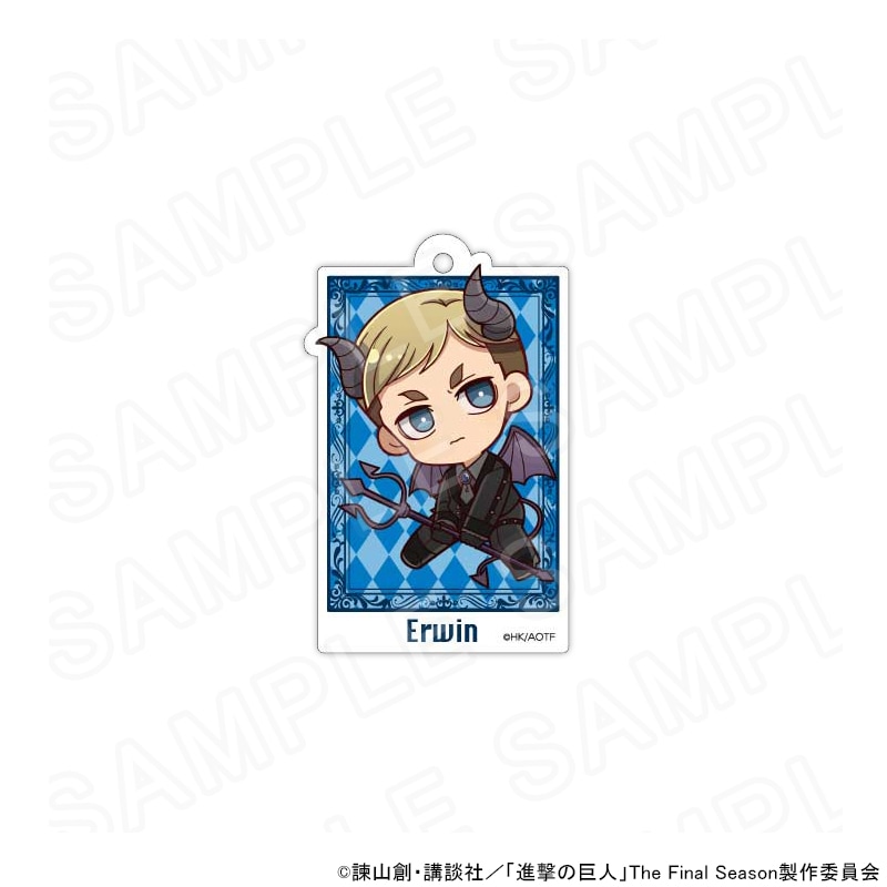 【 12/02 発送予定】 進撃の巨人 ミニキャラアクリルキーホルダー 天使と悪魔Ver. エルヴィン・スミス グッズ