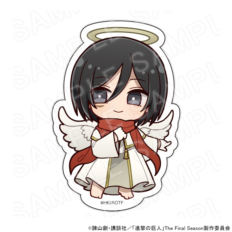 【 12/02 発送予定】 進撃の巨人 ミニキャラステッカー 天使と悪魔Ver. ミカサ・アッカーマン グッズ