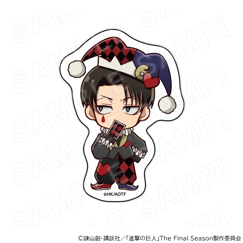 【 05/12 発送予定】 進撃の巨人 ミニキャラステッカー プレイングカードVer.リヴァイ グッズ