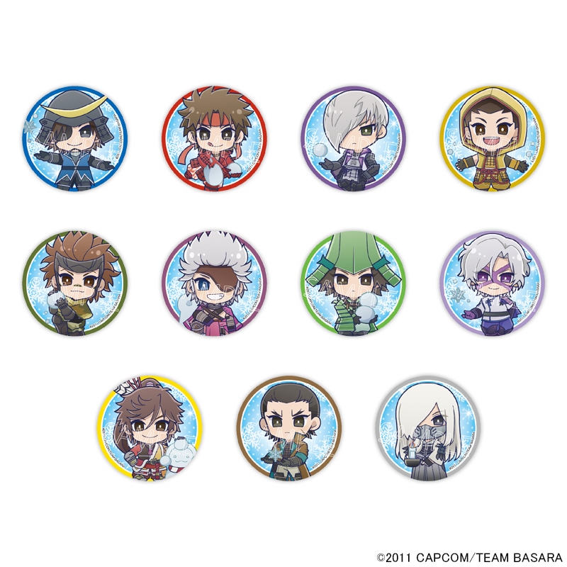 【 02/20 発送予定】 アニメ『戦国BASARA』 ～ホワイトクリスマス～ ミニキャラ缶バッジ ※ブラインド販売 グッズ
