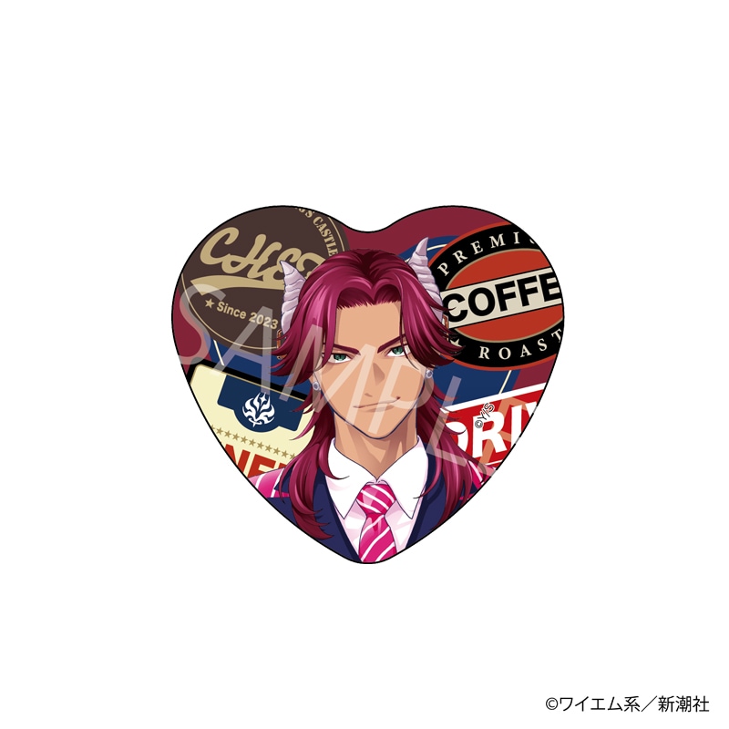 【 10/12 発送予定】 『魔王城の料理番』100万部記念コラボカフェ 描き下ろしハート型缶バッジ[ゾルト] グッズ