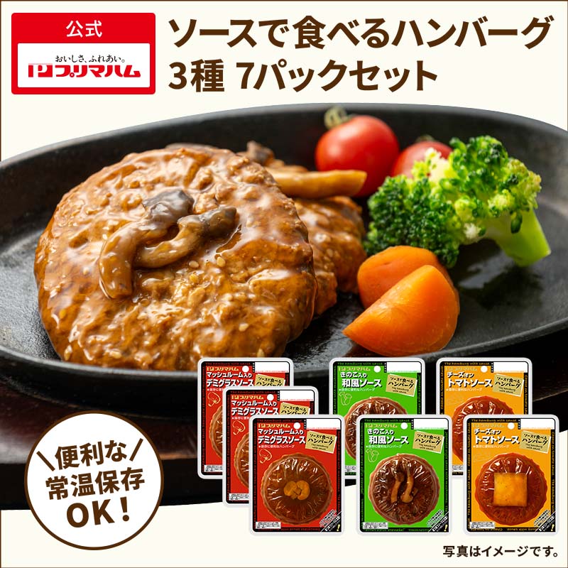 レンチンするだけ！ソースで食べるハンバーグ 3種（デミグラスソース