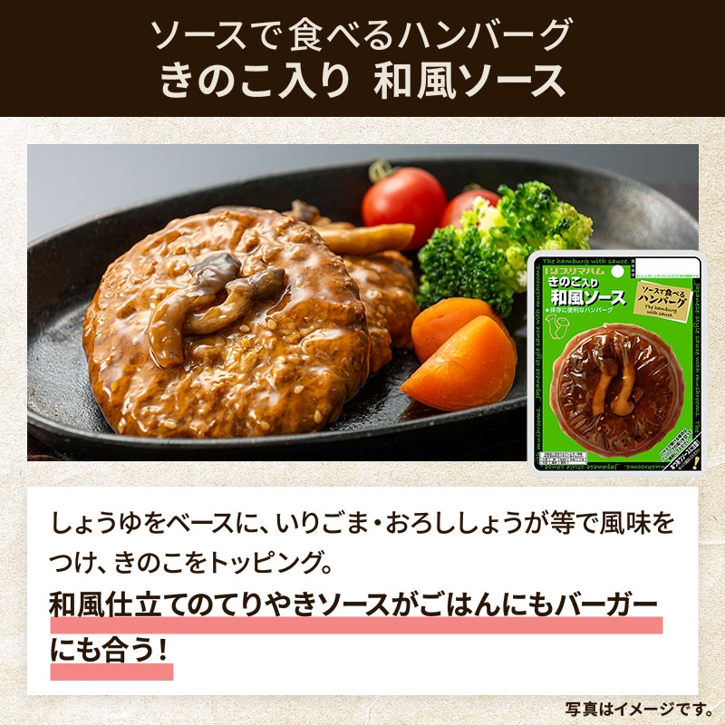 レンチンするだけ！ソースで食べるハンバーグ 3種（デミグラスソース