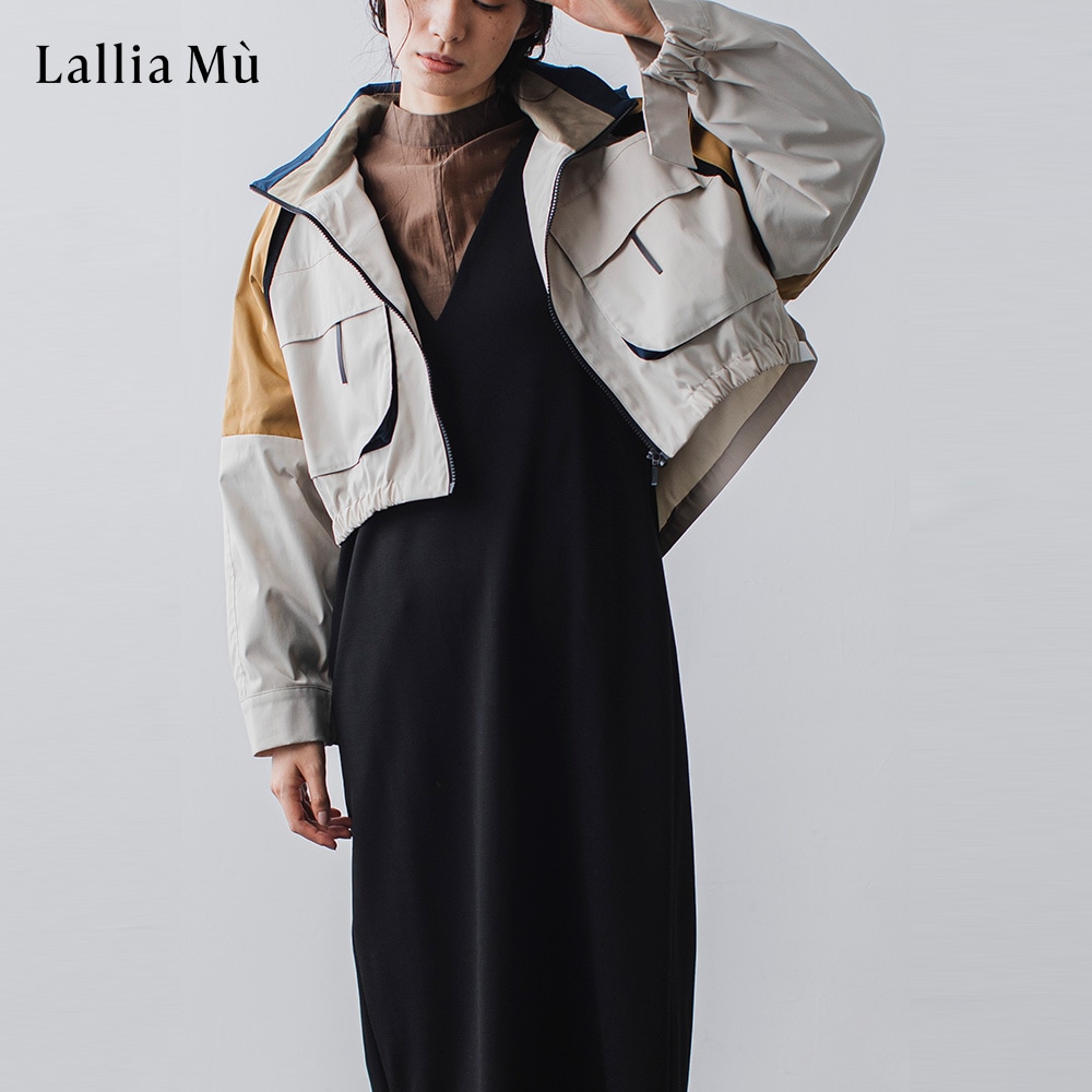 ( SALE 30%OFF ) Lallia Mu (ラリアムー) 【クロップドミリタリージャケット】 ジャケット ブルゾン レディース アウター 羽織り フード セーラーカラー ショート丈 長袖 春 きれいめ カジュアル ゆったり 服 2311200 ( 返品不可 )