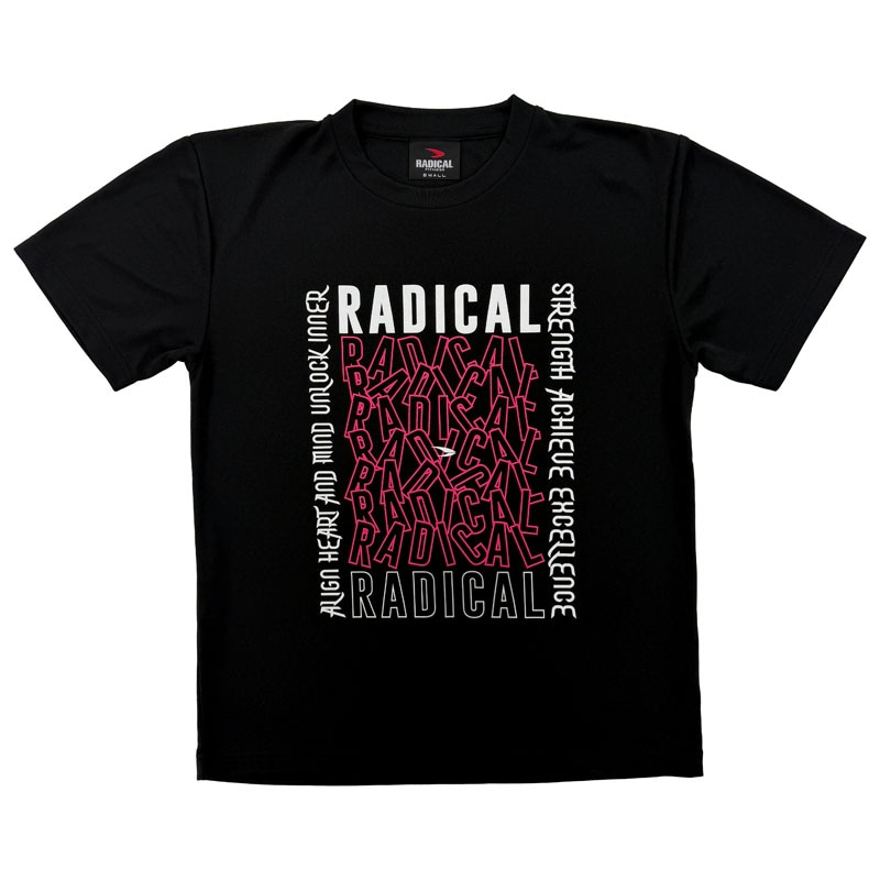 RFブロックドライTシャツ＜ブラック×ピンク＞